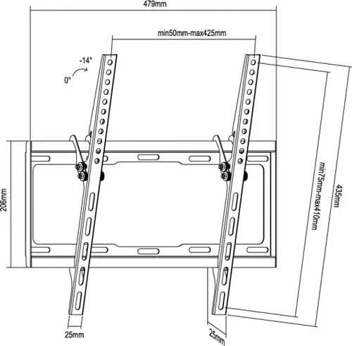 650311 Soporte de pared para TV inclinable de 32"-55 - Imagen 3