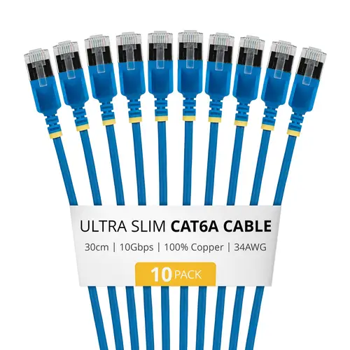 6ASTP34BLS30CM10PK cable de red Azul 0,3 m Cat6a U/FTP (STP) Alrededor - Imagen 1