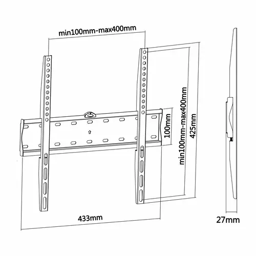 WT55F-013 soporte para TV 139,7 cm (55") Negro - Imagen 4