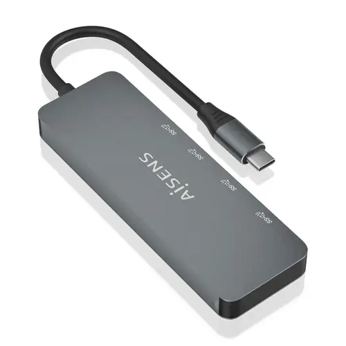 Hub USB 3.2 Gen2 10G USB-C, USB-C/M-2xUSB-C/H-2xUSB-A/H, Gris, 15cm - Imagen 2