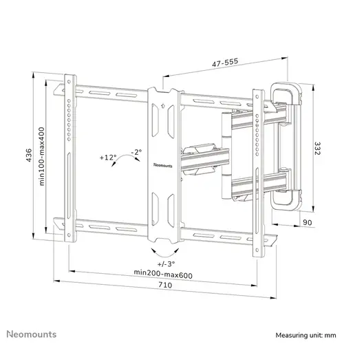WL40S-850BL16 Soporte de pared para TV 40-70" - movimiento completo - instalación rápida - Imagen 20