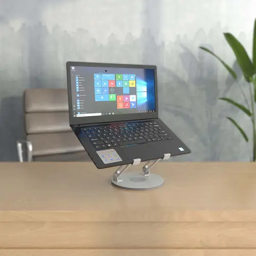 Soporte de Sobremesa Giratorio Ajustable Para Portatil / Tablet 7-13, Plata - Imagen 5