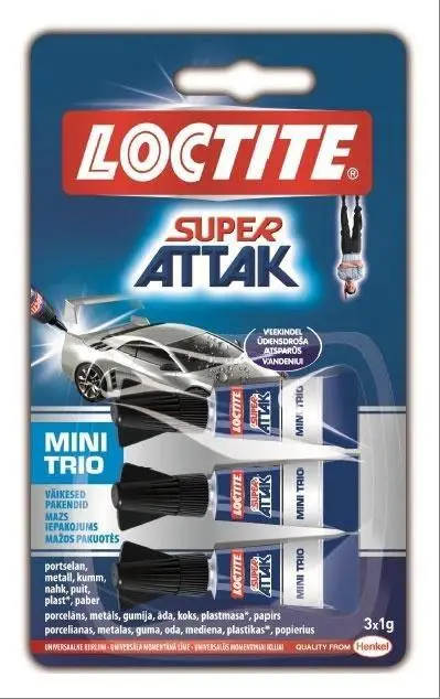 LOCTITE SUPER ATTAK MINI TRIO ADHESIVO INSTANTÁNEO 3X1G - Pack de 12 unidades
