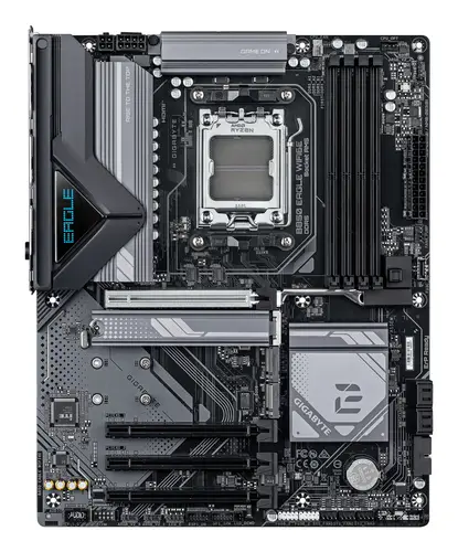 B850 EAGLE WIFI6E Placa Base - Procesadores AMD Ryzen Serie 9000, VRM digital de 8+2+2 fases, hasta 8200MHz DDR5 (OC), 1xPCIe 5.0 + 2xPCIe 4.0 M.2, LAN GbE, WIFI 6E, USB 3.2 Gen 2 - Imagen 2