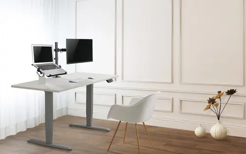 Soporte de escritorio articulado de doble brazo para monitor portátil de 13"-32 - Imagen 4