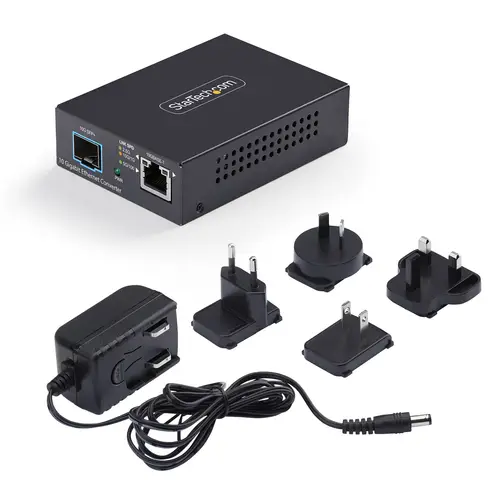 Conversor de Medios de Fibra Óptica Multigigabit 10GbE con SFP+ Abierto - Cobre a SFP+ 10GBASE-X - 10G/5G/2,5G/1G/100M - Monomodo - Multimodo - Tramas Jumbo de 16K - TAA - Imagen 5