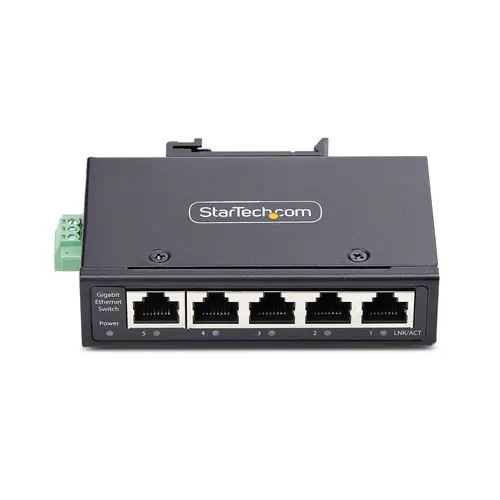 Switch Ethernet Industrial de 5 Puertos no Gestionado IP30 - Ethernet 100/1000 - Montaje en Pared o Carril DIN - IP30 - -40C-75C - 9~60VDC - TAA - Imagen 3