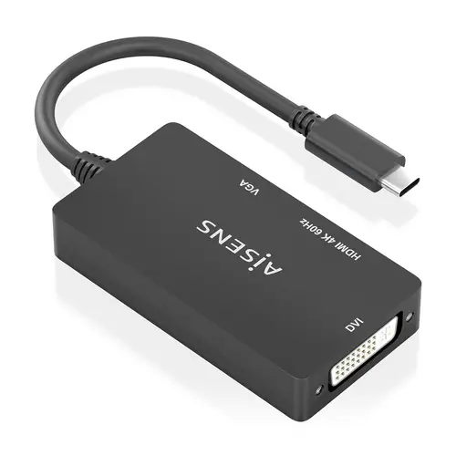 Conversor USB-C A DVI/HDMI/VGA, USB-C/M-DVI/H-HDMI/H-VGA/H, Negro, 15cm - Imagen 2
