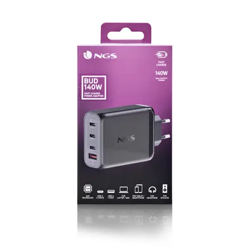 BUD 140W Universal Negro Corriente alterna Carga rápida Interior - Imagen 6