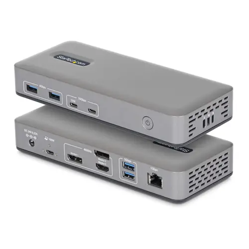 Docking Station USB-C de 3 Monitores DisplayPort/HDMI - 4K60Hz - Ethernet 1GbE - PD de 100W para Carga de Portátiles - Replicador de Puertos Multipantalla para Windows - Sin Controladores - Imagen 1