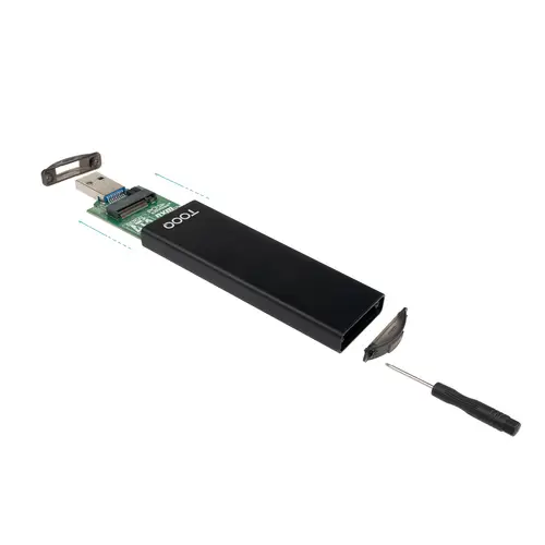 Caja Externa USB-C/M + USB-A/M para SSD M.2 NGFF/NVMe, Negra - Imagen 3