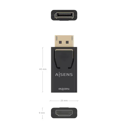 Conversor Displayport A HDMI 4K@30Hz, DP/M-HDMI/H, Negro - Imagen 4