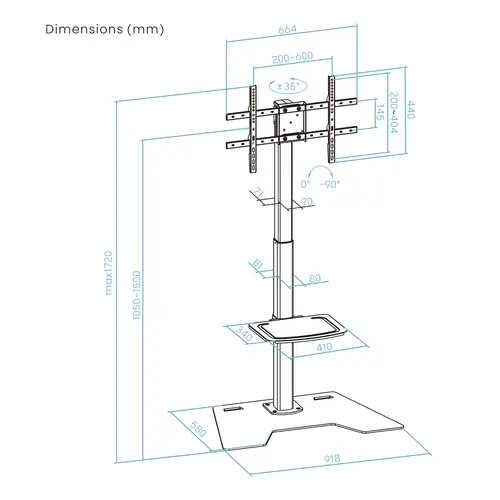 Soporte Elevador Multiusos para Monitor/Portátil, Negro - Imagen 8