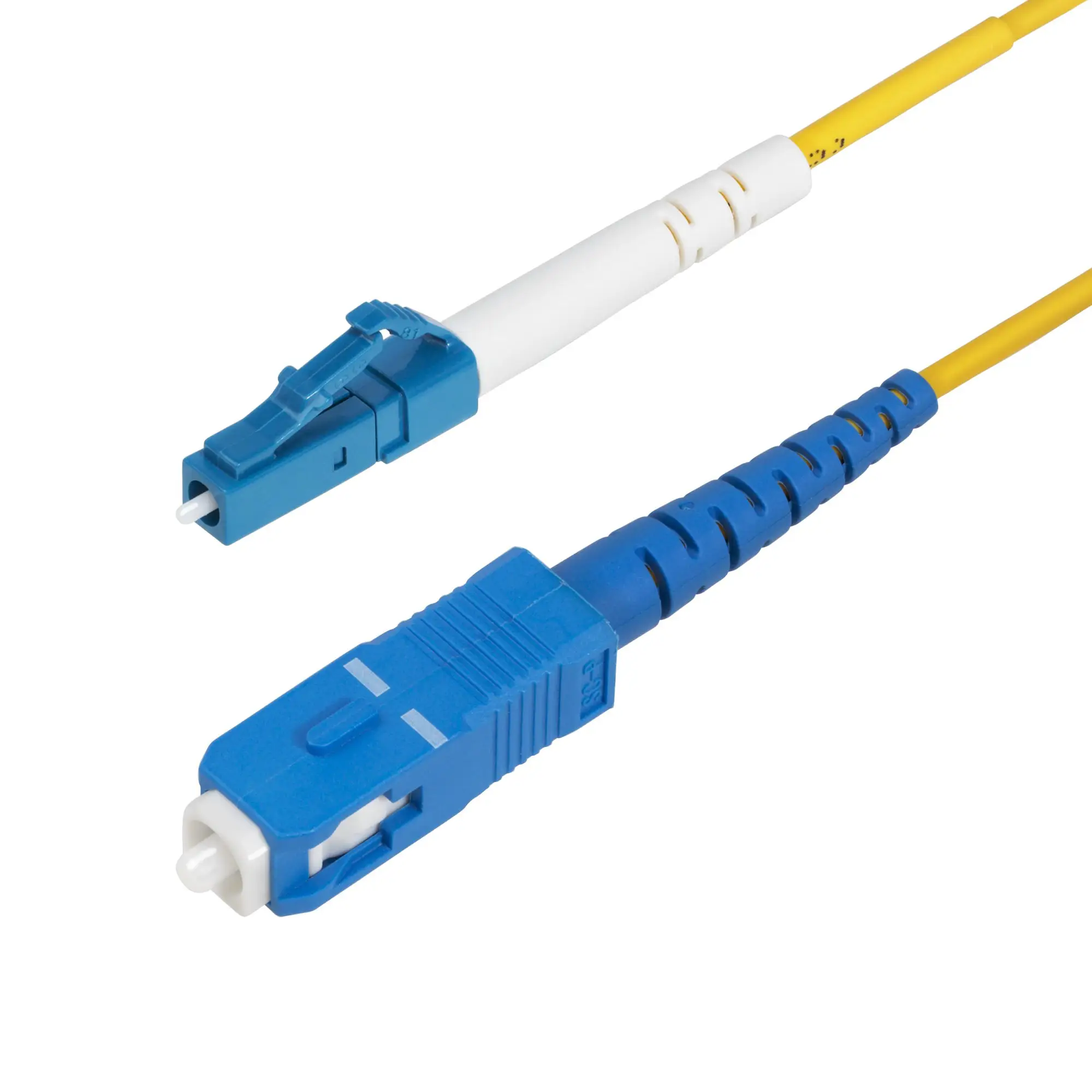 Cable de Fibra Óptica Simplex LC a SC (UPC) OS2 Monomodo de 2m - 9/125µm - 40G/100G - Resistente a Dobleces - Low Insertion Loss - Cable LSZH - Cable de Parcheo de Fibra