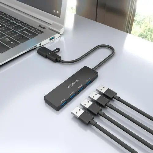 Hub USB 3.1 USB-C USB-A, USB-C/M+USB-A/M-4xTIPO A/H, Negro, 15cm - Imagen 5