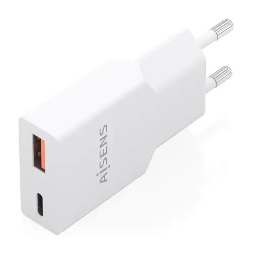 Cargador Ultra Delgado GaN 30W, 1xUSB-C PD3.0 QC4.0, 1xUSB-A QC3.0, Blanco - Imagen 2
