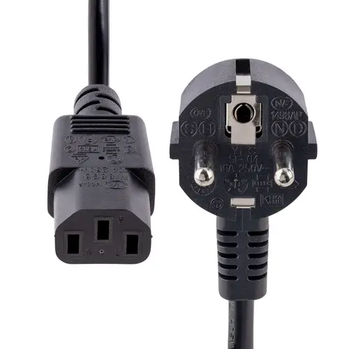 Cable de 1m (3 pies) de Alimentación para Ordenador, 18AWG, UE Schuko a C13, 250V 10A, Cable de Corriente, Cable de Fuente de Alimentación para Ordenador - Imagen 4
