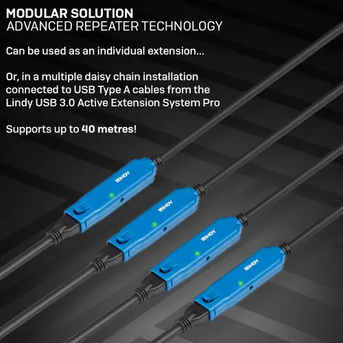 43381 cable USB USB 3.2 Gen 1 (3.1 Gen 1) 8 m USB C USB A Negro, Azul - Imagen 6