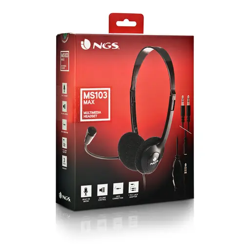 MS103 MAX Auriculares Alámbrico Diadema Llamadas/Música Negro - Imagen 6