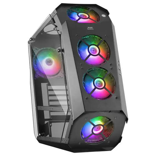MC51, Caja PC Gaming ATX, Doble Cristal Templado, 5x Ventilador RGB 12cm, Negro - Imagen 1