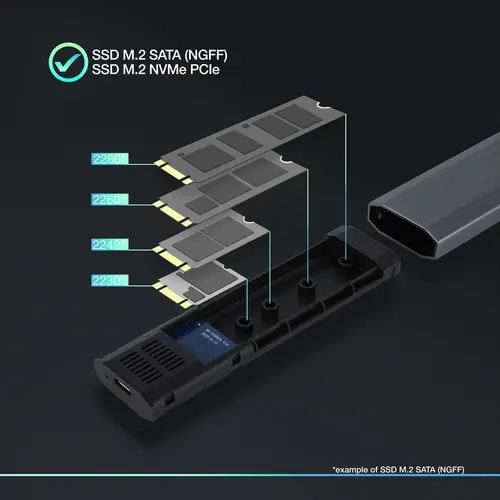 Shura Caja externa para unidad de estado sólido (SSD) Gris M.2 - Imagen 3
