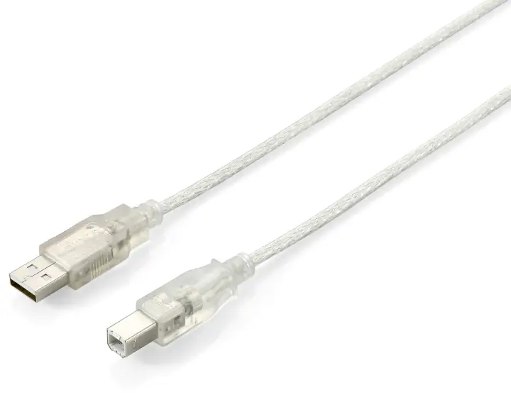 128650 Cable USB 2.0 Tipo A a Tipo B, 1,8 m , Plata transparente