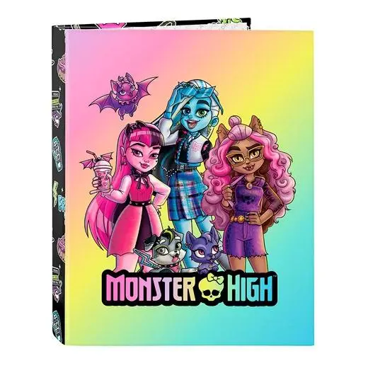 SAFTA CARPETA FOLIO ANILLAS MIXTAS 4X25MM MONSTER HIGH CREEP