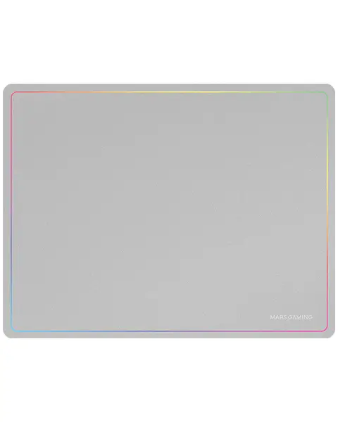 MMP124, Alfombrilla Gaming 360x260mm, Diseño de Bordes Rainbow, Base Antideslizante de Caucho Natural, Superficie Nanotextil de Alta Precisión, Alfombrilla de Ratón Flexible, Blanco