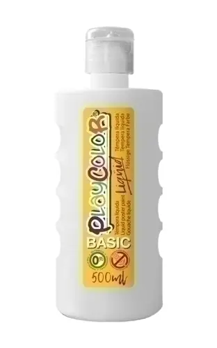 BOTE ERG. TEMPERA LIQ. PLAYCOLOR 500ML BLANCO