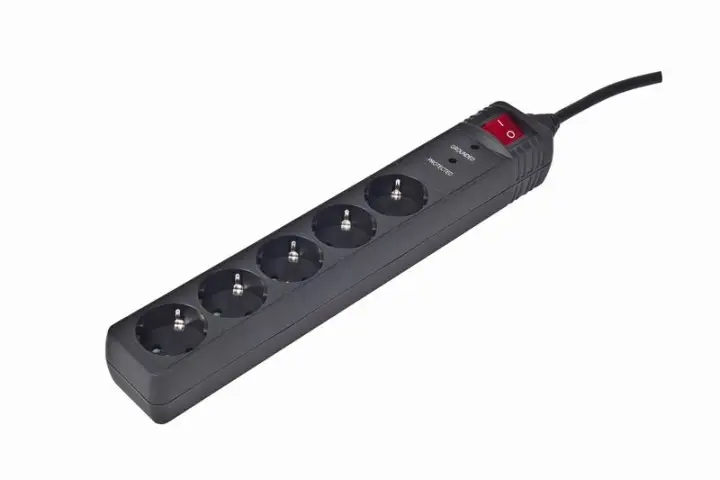 SPG5-C-10 limitador de tensión Negro 5 salidas AC 250 V 3 m