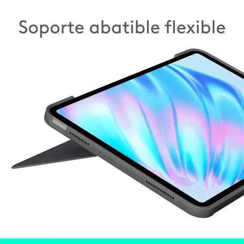 Combo Touch, iPad Air 11 in (M2), iPad Air (4.ª y 5.ª Gen. - 2020, 2022), Funda con Teclado - Teclado retroiluminado extraíble con Soporte abatible, Disposición QWERTY Español - Gris - Imagen 2