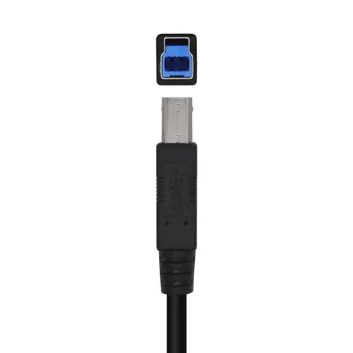 Cable USB 3.0 Impresora Tipo A/M-B/M, Negro, 2.0m - Imagen 2