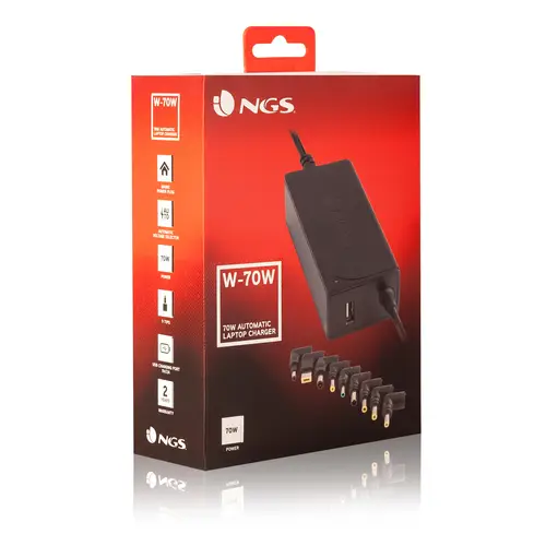 W-70W adaptador e inversor de corriente Interior Negro - Imagen 3