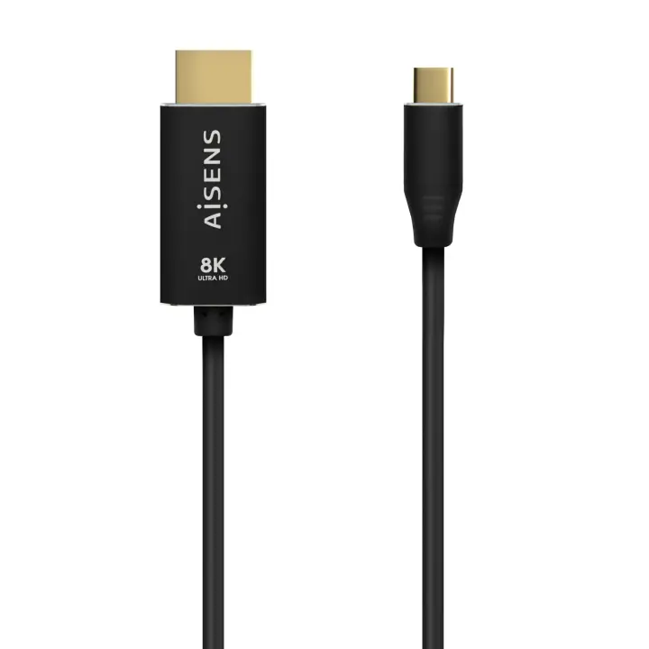 Cable Conversor Aluminio USB-C A HDMI 2.1 8k@60Hz, USB-C/M-HDMI/M, Negro, 2.0m