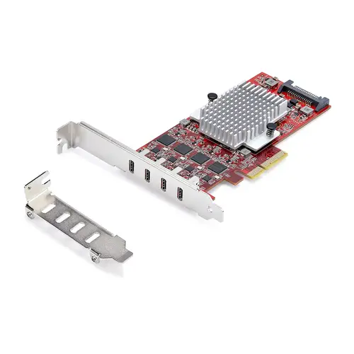 Tarjeta PCIe USB-C de 4 Puertos - Hub Interno USB Tipo C - USB 3.2 10Gb - 4 Controladores Independientes USB - TAA - Imagen 1