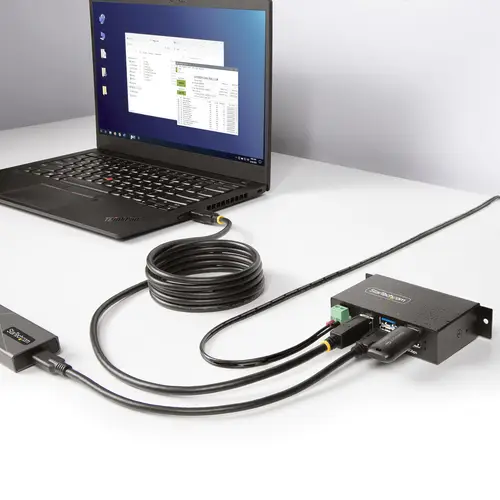 Hub USB Industrial de 4 Puertos Gestionado - Servicio Pesado - Caja de Metal - Protección ESD y Sobretensión - Montaje DIN, Pared, Escritorio - USB 3.2 Gen 1 5Gbps - Imagen 6
