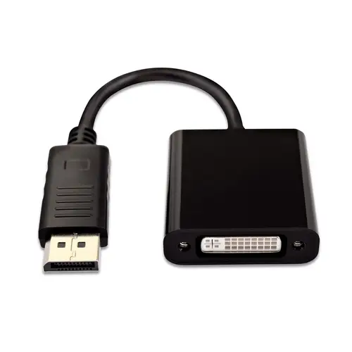 Adattatore video nero da DisplayPort maschio a DVI-I femmina attiva - Imagen 1