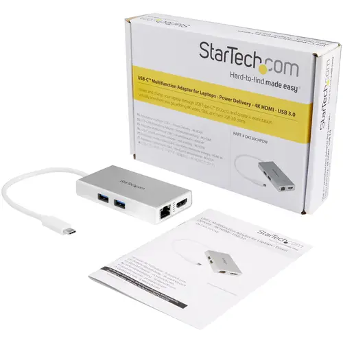 Adaptador Multipuertos USB-C - Docking Station Portátil USB-C 4K HDMI - Entrega de Potencia 60W - GbE - Hub 2x USB-A 3.0- Mini Dock Portátil USB C para Portátiles - Blanco - Imagen 6