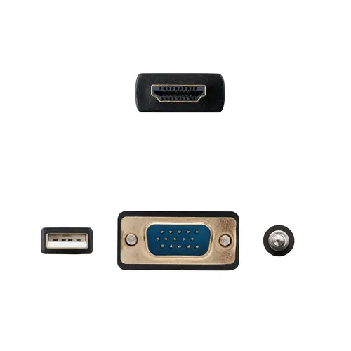Cable Conversor HDMI a VGA+Audio+USB, 1.8 m, Negro - Imagen 3