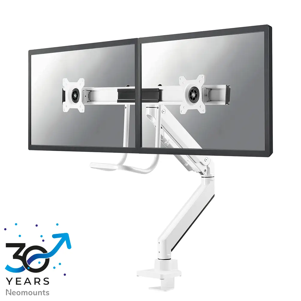NM-D775DXWHITE Brazo de monitor 10-32" - resorte de gas - Topfix - Tope-a-180°