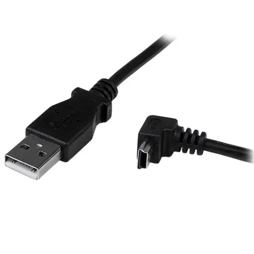 Cable Adaptador 2m USB A Macho a Mini USB B Macho Acodado en Ángulo hacia Abajo - Imagen 2