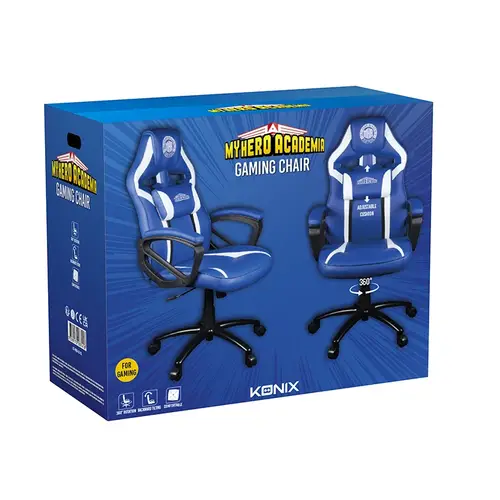 My Hero Academia KX MHA GAMING CHAIR Silla para videojuegos universal Asiento acolchado Azul, Blanco - Imagen 13