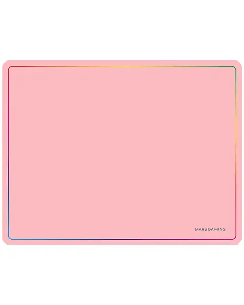 MMP124, Alfombrilla Gaming 360x260mm, Diseño de Bordes Rainbow, Base Antideslizante de Caucho Natural, Superficie Nanotextil de Alta Precisión, Alfombrilla de Ratón Flexible, Rosa