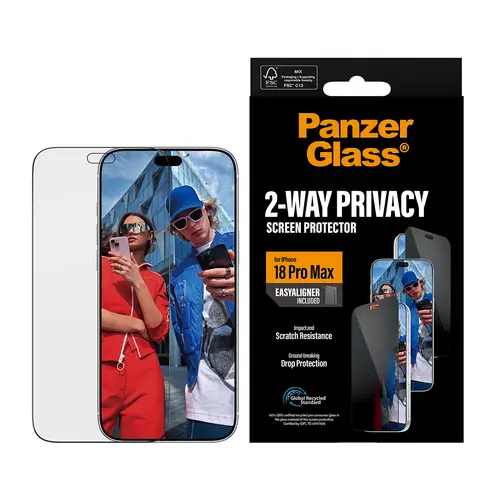 ® 2-Way Privacy Screen Protector iPhone 18 Pro Max | Ultra-Wide Fit w. EasyAligner Protector de pantalla 1 pieza(s) - Imagen 2