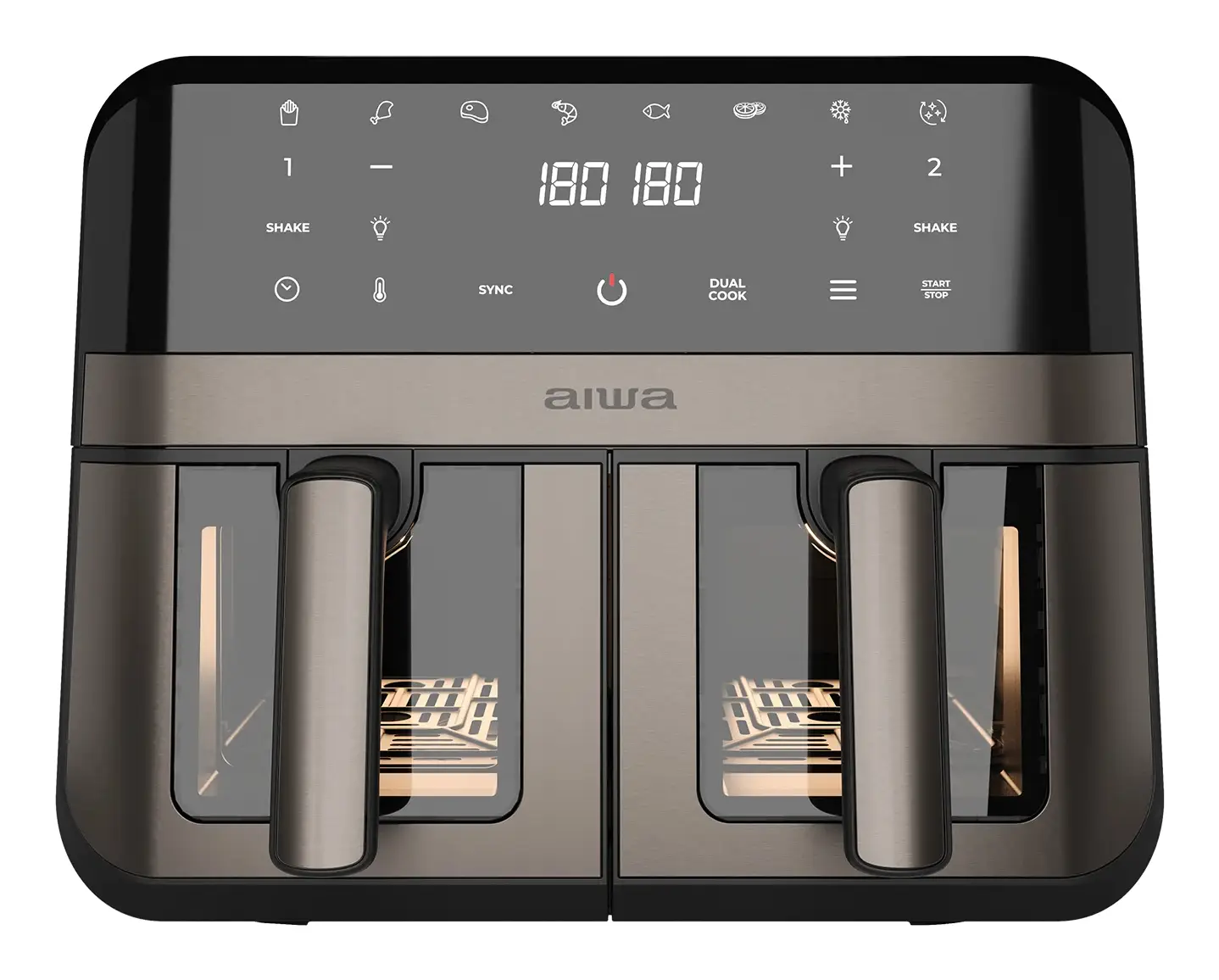 AFR-9000 Doble 9 L Independiente 2400 W Freidora de aire caliente Negro