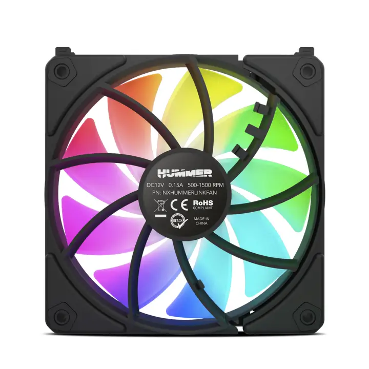 Hummer NXHUMMERELINKBK sistema de refrigeración para ordenador Carcasa del ordenador Ventilador 12 cm Negro 1 pieza(s)