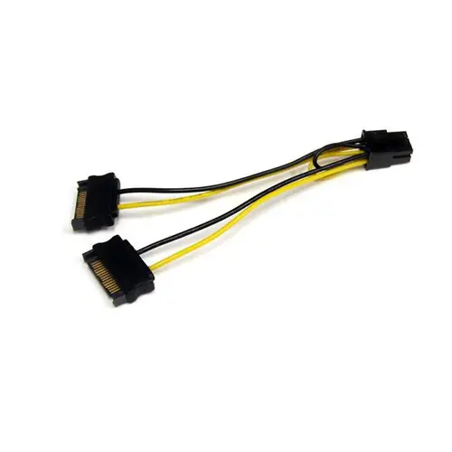 Cable Adaptador 15cm Alimentación SATA a Conector 6 Pines de Corriente de Tarjeta Gráfica PCI Express PCIe - Imagen 1