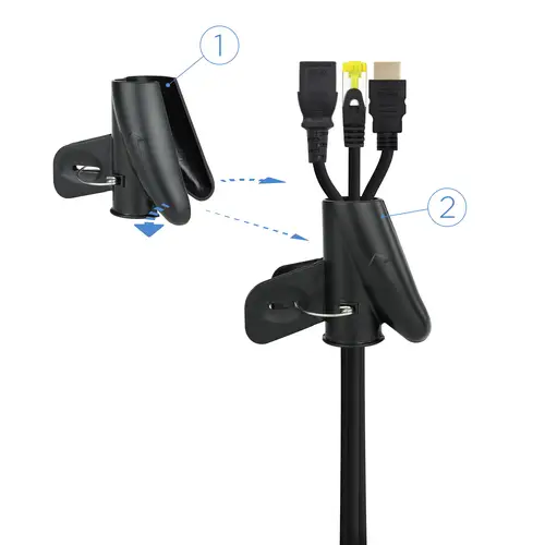 Organizador de cables flexible 25 mm 1.0m, negro - Imagen 2
