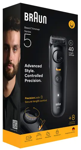 BeardTrimmer 5 BT5560 depiladora para la barba Batería 40 2 cm Mojado y seco Negro - Imagen 3