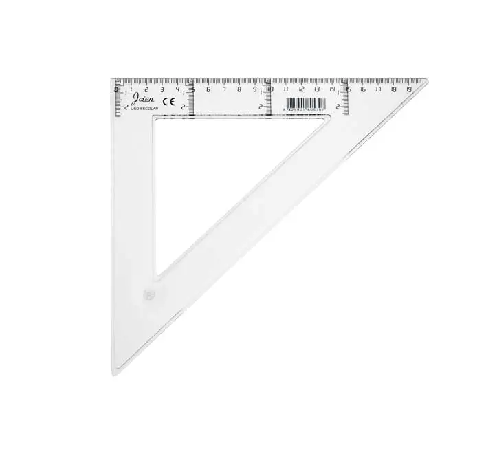 ESCUADRA FAIBO TRANSPARENTE 20CM 41220
